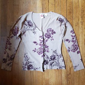 Vtg Scoop Neck Fitted Cardigan - GUC